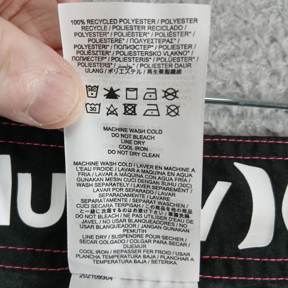 Hurley Board Shorts Phantom Black Pink Contrast Stitching Surf Swim Size 42